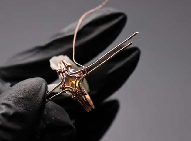 Wire-Wrapping Eugene Oval Diamond Woven Ring Band Tutorial 33