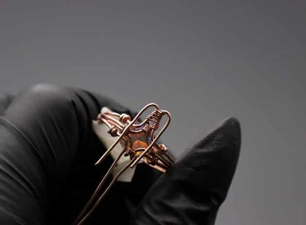 Wire-Wrapping Eugene Oval Diamond Woven Ring Band Tutorial 35