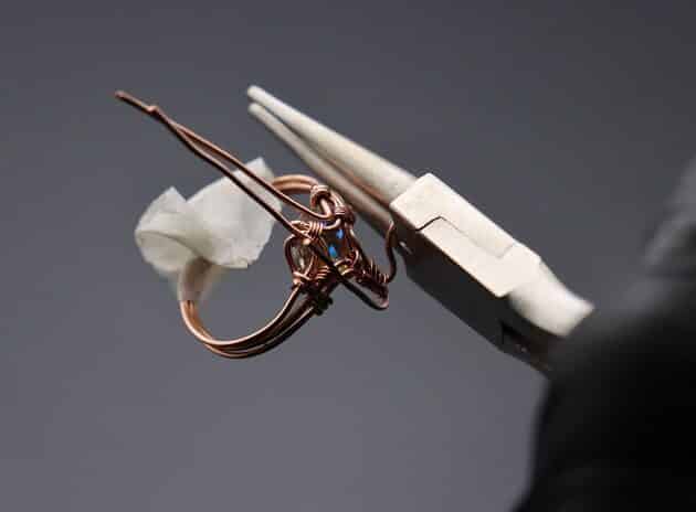 Wire-Wrapping Eugene Oval Diamond Woven Ring Band Tutorial 36