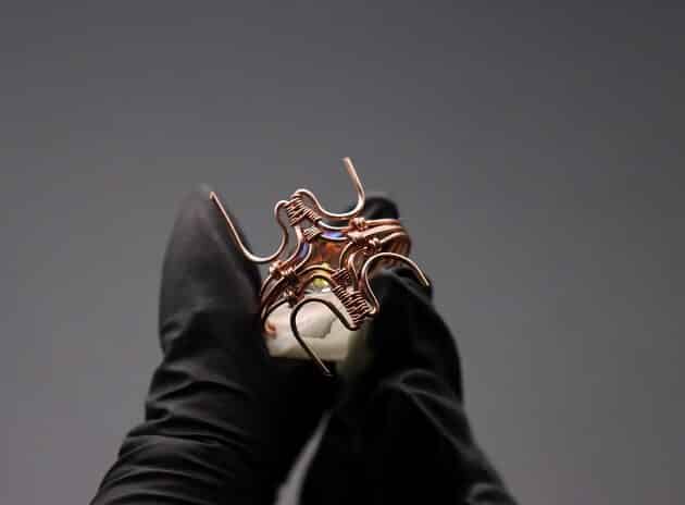 Wire-Wrapping Eugene Oval Diamond Woven Ring Band Tutorial 40