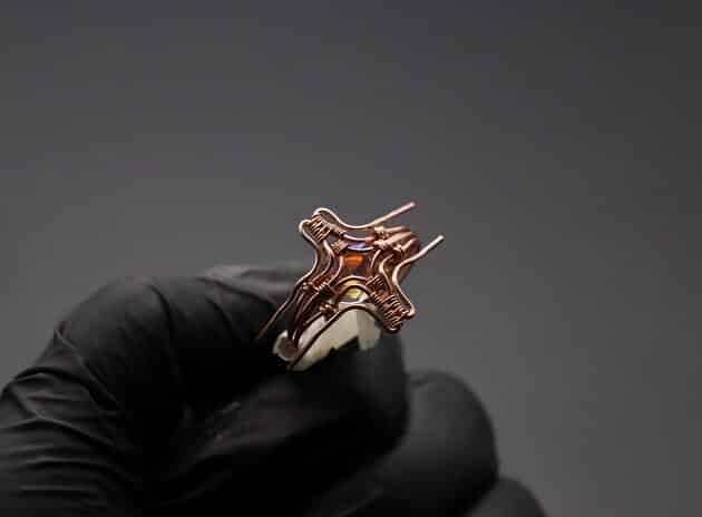 Wire-Wrapping Eugene Oval Diamond Woven Ring Band Tutorial 41