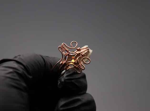 Wire-Wrapping Eugene Oval Diamond Woven Ring Band Tutorial 45