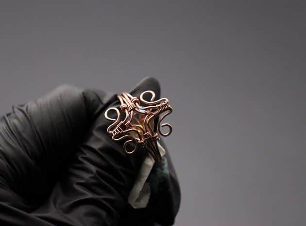 Wire-Wrapping Eugene Oval Diamond Woven Ring Band Tutorial 46