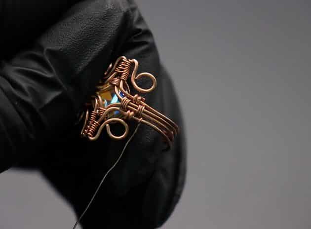 Wire-Wrapping Eugene Oval Diamond Woven Ring Band Tutorial 50
