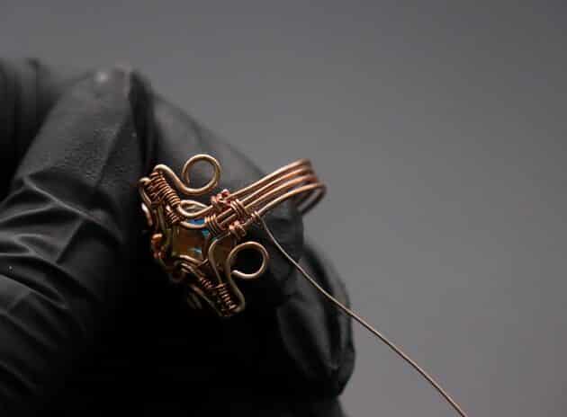 Wire-Wrapping Eugene Oval Diamond Woven Ring Band Tutorial 51