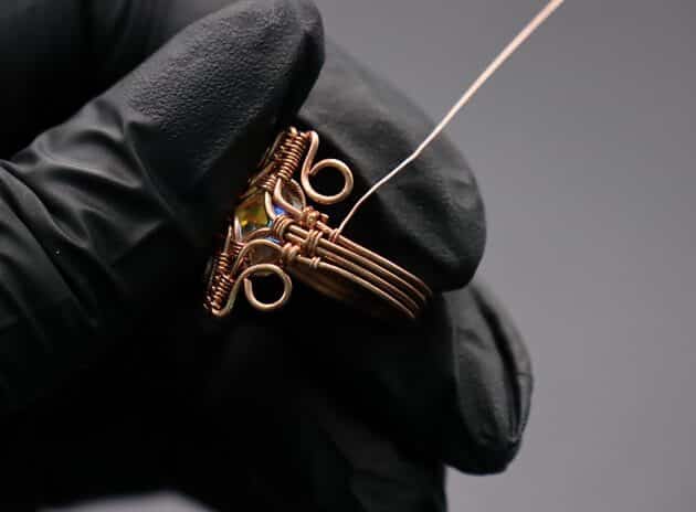 Wire-Wrapping Eugene Oval Diamond Woven Ring Band Tutorial 53