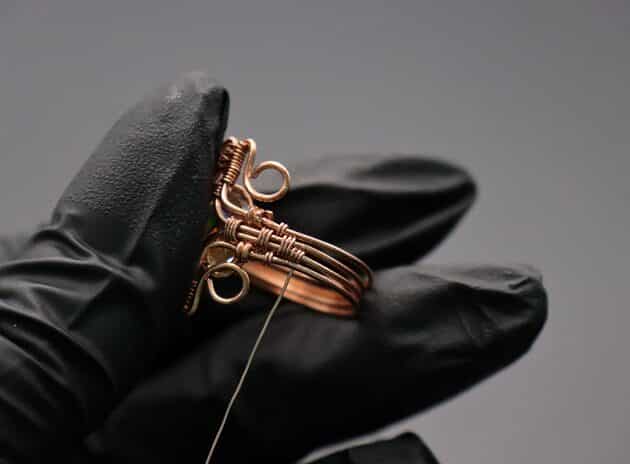 Wire-Wrapping Eugene Oval Diamond Woven Ring Band Tutorial 55