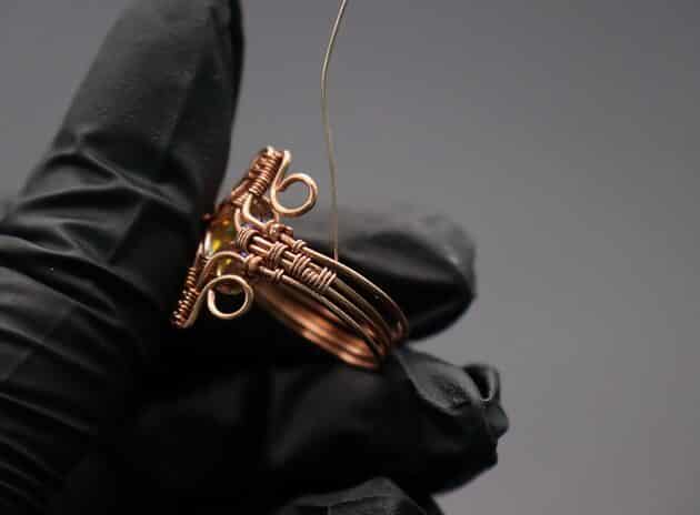 Wire-Wrapping Eugene Oval Diamond Woven Ring Band Tutorial 56