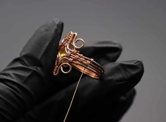 Wire-Wrapping Eugene Oval Diamond Woven Ring Band Tutorial 57