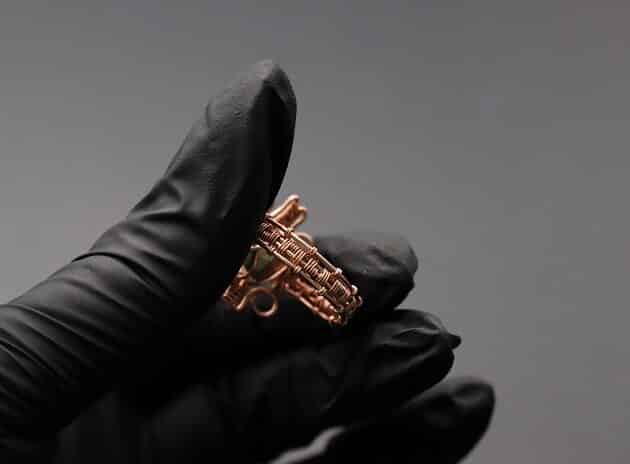 Wire-Wrapping Eugene Oval Diamond Woven Ring Band Tutorial 59