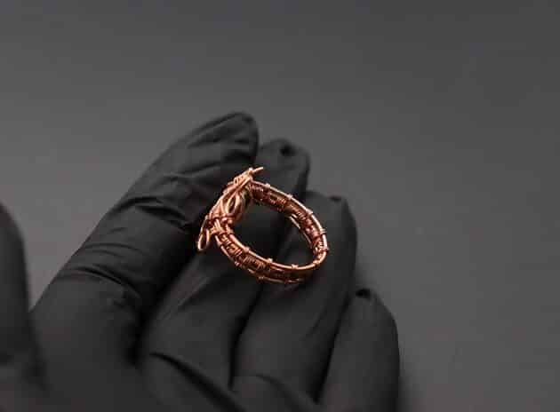 Wire-Wrapping Eugene Oval Diamond Woven Ring Band Tutorial 61