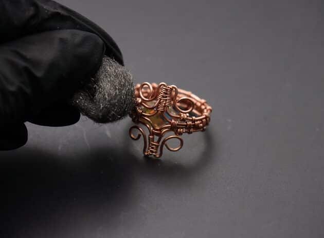Wire-Wrapping Eugene Oval Diamond Woven Ring Band Tutorial 62