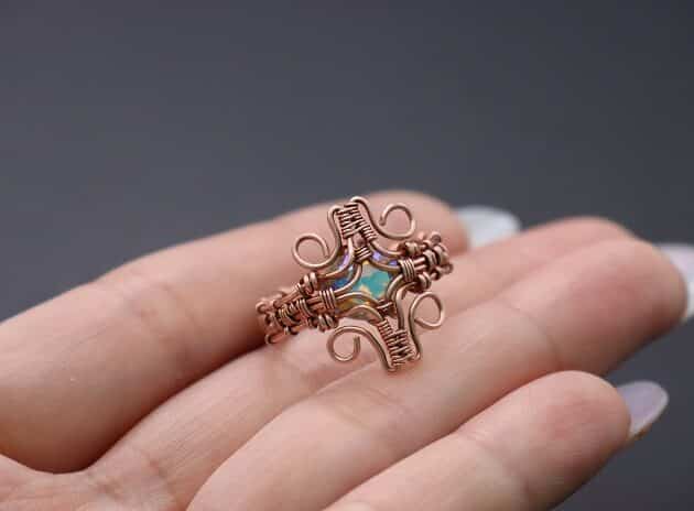 Wire-Wrapping Eugene Oval Diamond Woven Ring Band Tutorial 63