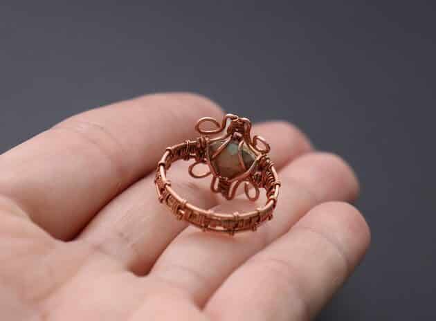Wire-Wrapping Eugene Oval Diamond Woven Ring Band Tutorial 66