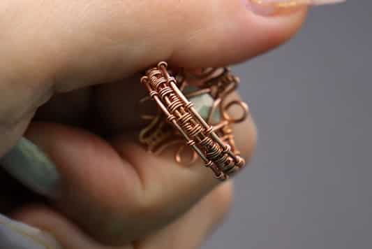 Wire-Wrapping Eugene Oval Diamond Woven Ring Band Tutorial 67