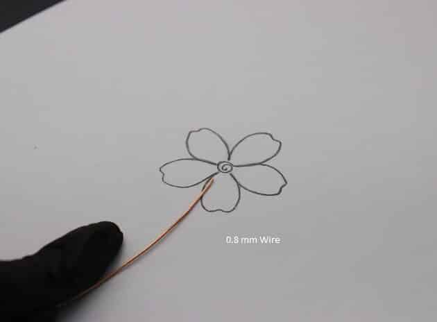 Wire-Wrapping Large Copper Wire Flower Drop Earrings Tutorial 3