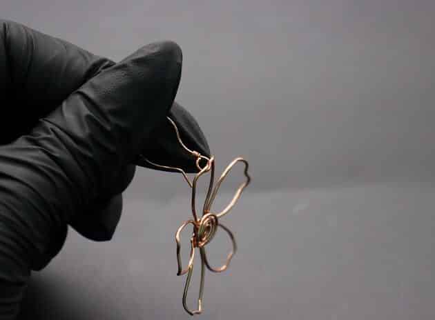 Wire-Wrapping Large Copper Wire Flower Drop Earrings Tutorial 33
