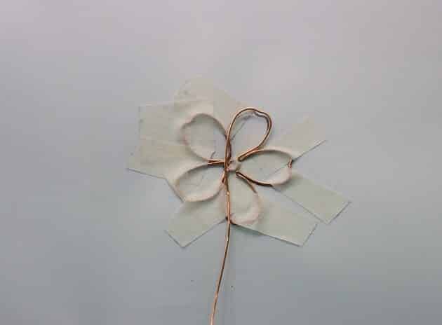 Wire-Wrapping Large Copper Wire Flower Drop Earrings Tutorial 4
