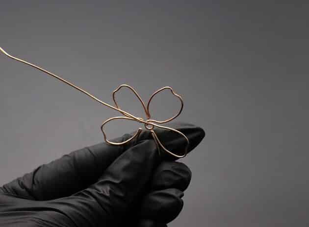 Wire-Wrapping Large Copper Wire Flower Drop Earrings Tutorial 6