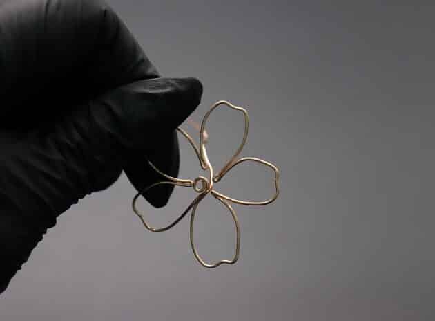 Wire-Wrapping Large Copper Wire Flower Drop Earrings Tutorial 7