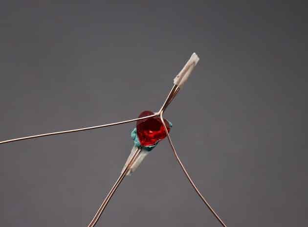 Wire-Wrapping Copper Rose With Heart Shaped Ruby Pendant Tutorial 12
