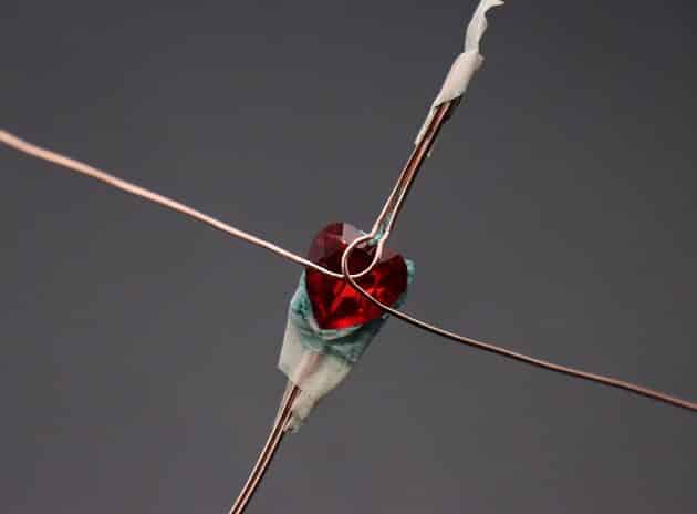 Wire-Wrapping Copper Rose With Heart Shaped Ruby Pendant Tutorial 13