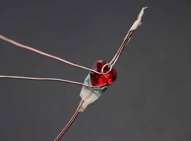 Wire-Wrapping Copper Rose With Heart Shaped Ruby Pendant Tutorial 14