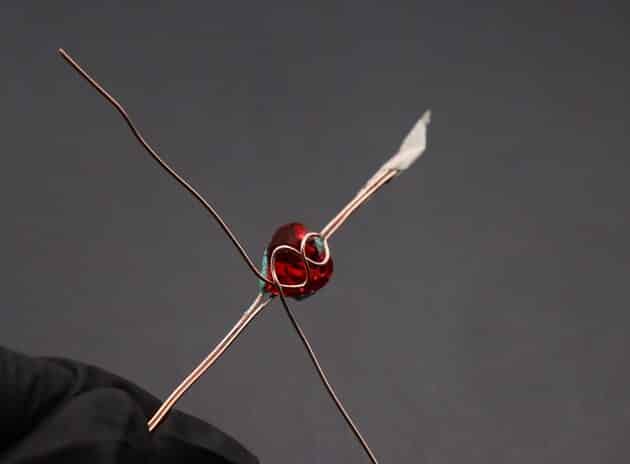 Wire-Wrapping Copper Rose With Heart Shaped Ruby Pendant Tutorial 15
