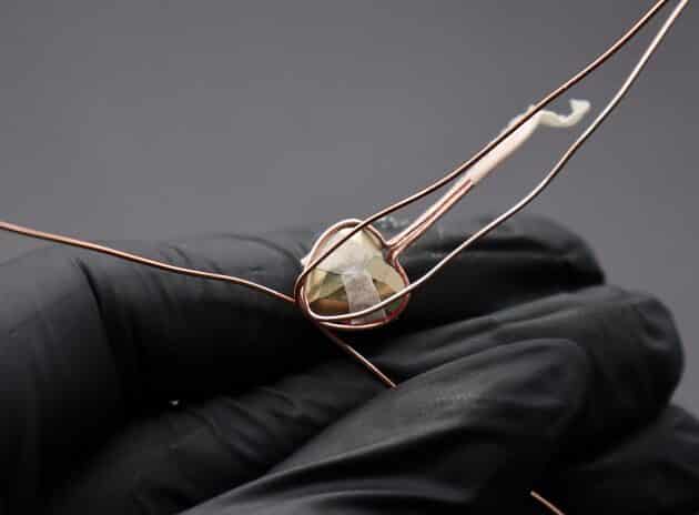 Wire-Wrapping Copper Rose With Heart Shaped Ruby Pendant Tutorial 20