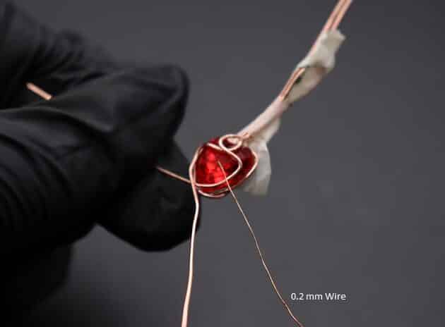 Wire-Wrapping Copper Rose With Heart Shaped Ruby Pendant Tutorial 21