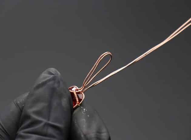 Wire-Wrapping Copper Rose With Heart Shaped Ruby Pendant Tutorial 31