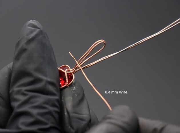 Wire-Wrapping Copper Rose With Heart Shaped Ruby Pendant Tutorial 32