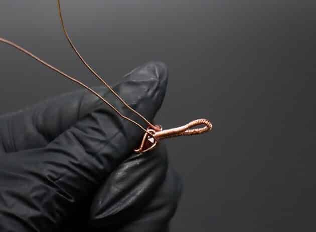 Wire-Wrapping Copper Rose With Heart Shaped Ruby Pendant Tutorial 36