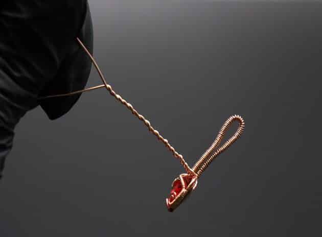 Wire-Wrapping Copper Rose With Heart Shaped Ruby Pendant Tutorial 38