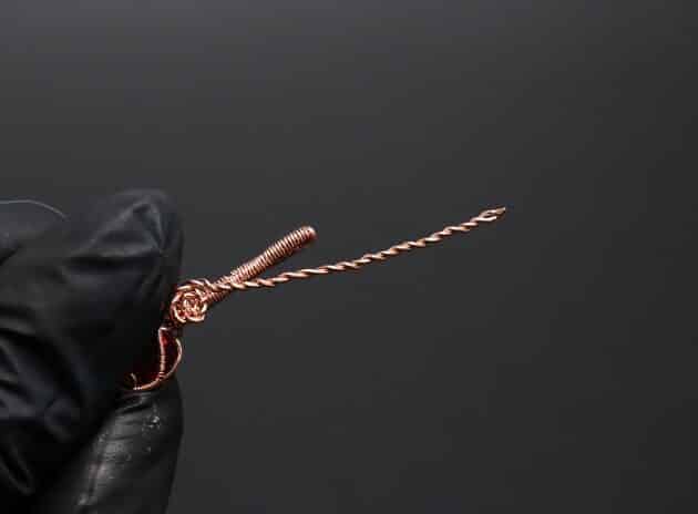 Wire-Wrapping Copper Rose With Heart Shaped Ruby Pendant Tutorial 41