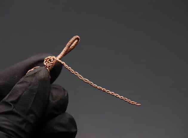 Wire-Wrapping Copper Rose With Heart Shaped Ruby Pendant Tutorial 44