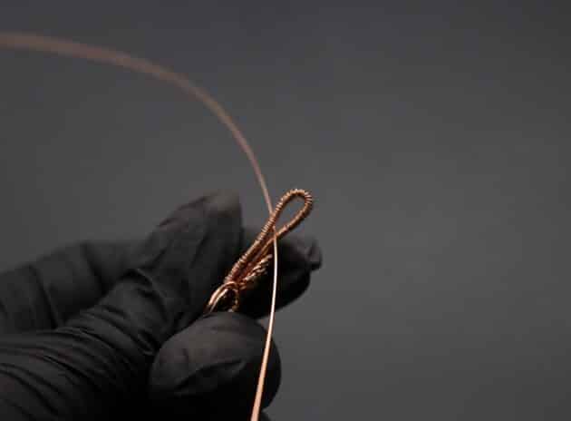 Wire-Wrapping Copper Rose With Heart Shaped Ruby Pendant Tutorial 47