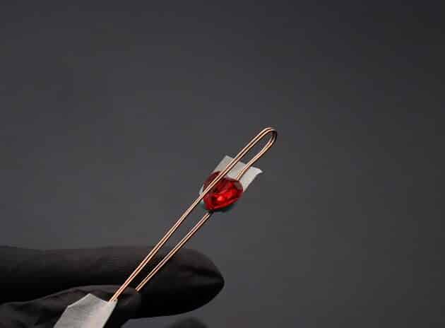Wire-Wrapping Copper Rose With Heart Shaped Ruby Pendant Tutorial 6