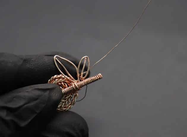 Wire-Wrapping Copper Rose With Heart Shaped Ruby Pendant Tutorial 73