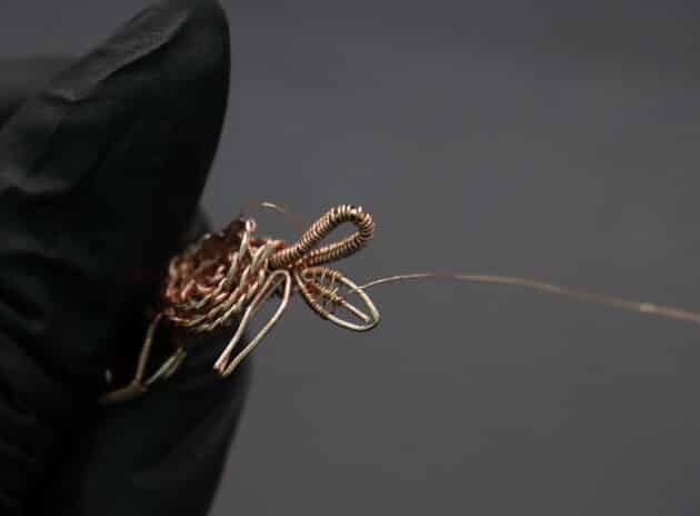 Wire-Wrapping Copper Rose With Heart Shaped Ruby Pendant Tutorial 75