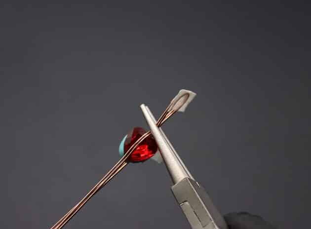 Wire-Wrapping Copper Rose With Heart Shaped Ruby Pendant Tutorial 8