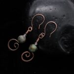 Wire-Wrapping Simple Copper Swirl Dangle Bead Earrings Tutorial 0