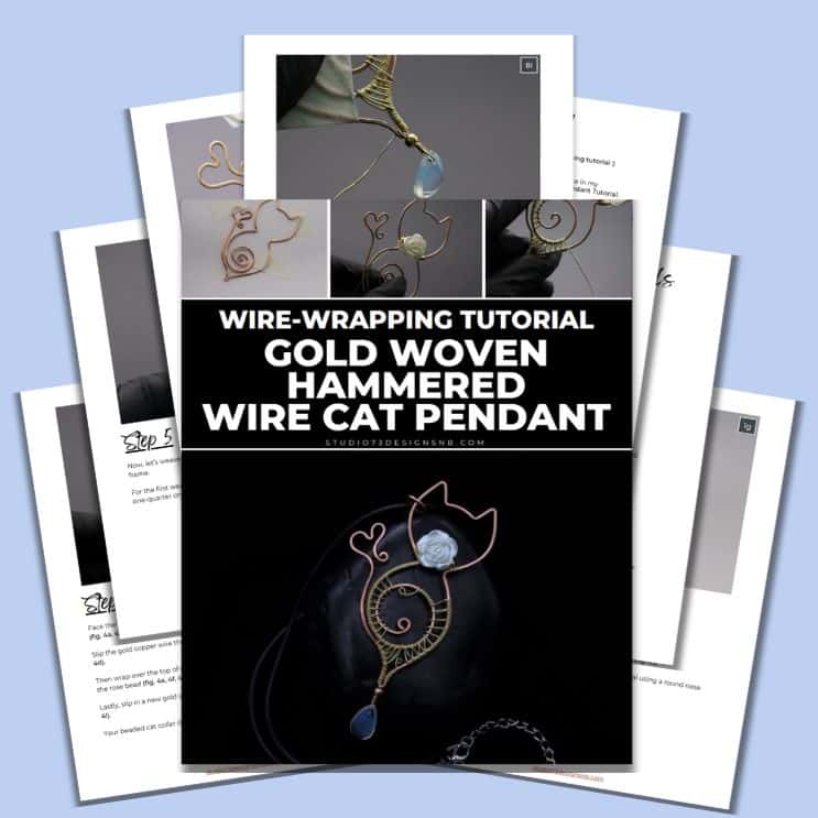 Wire Wrapping Gold Woven Hammered Wire Cat Pendant Tutorial Studio 73