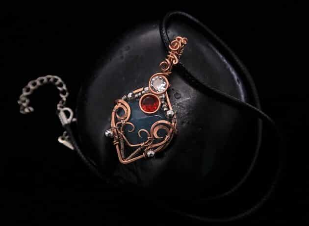 Wire-Wrapping Bejeweled Aqua Jade Pendant Tutorial 0