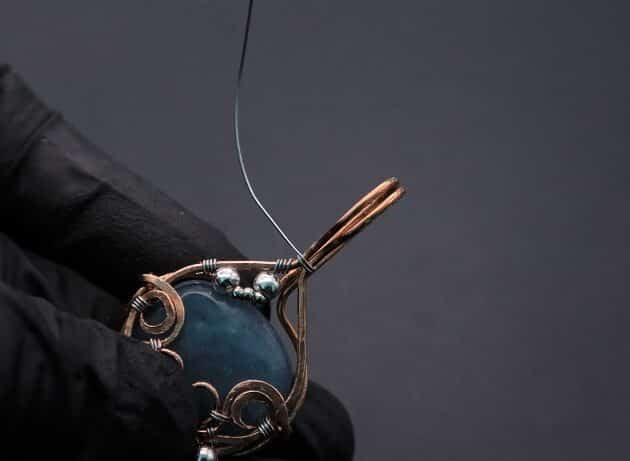 Wire-Wrapping Bejeweled Aqua Jade Pendant Tutorial 100