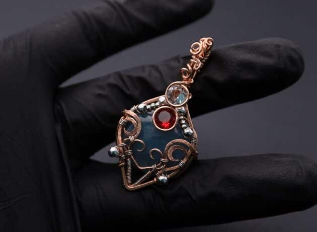 Wire-Wrapping Bejeweled Aqua Jade Pendant Tutorial 139