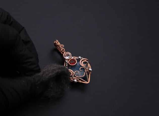 Wire-Wrapping Bejeweled Aqua Jade Pendant Tutorial 140