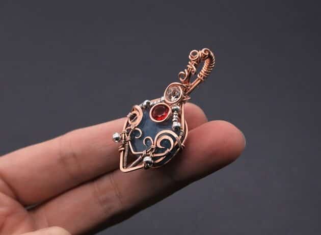 Wire-Wrapping Bejeweled Aqua Jade Pendant Tutorial 143