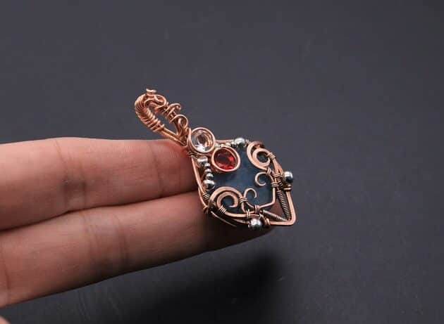 Wire-Wrapping Bejeweled Aqua Jade Pendant Tutorial 144