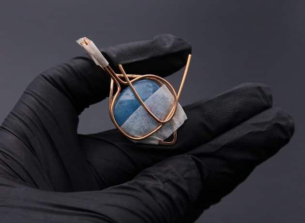 Wire-Wrapping Bejeweled Aqua Jade Pendant Tutorial 26
